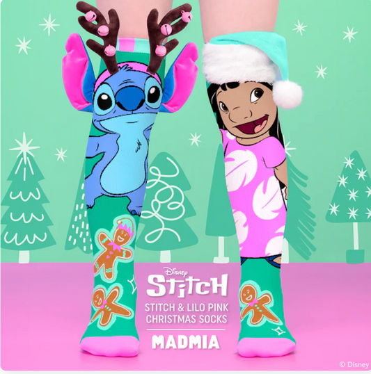 Madmia Lilo & Stitch socks (pink)- NEW
