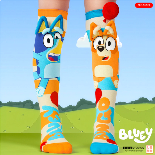 BLUEY PRE ORDER SOCKS - MADMIA SOCKS, BLUEY, CRAZY SOCK DAY AUSTRALIA SOCKS