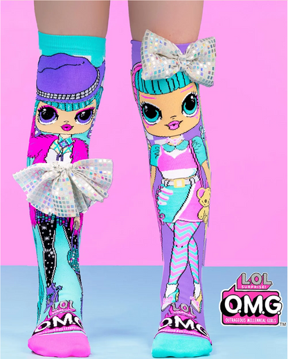 LOL OMG socks - Toddler and Adult -editionlol omg socks, madmia socks, Knee high LOL socks