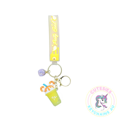 Cute Yellow Boba Keychain, Keychain Pattern Svg, Key Chain for Women, Key Chain for Women, Key Chain for kids,  Gifts for girl keychain