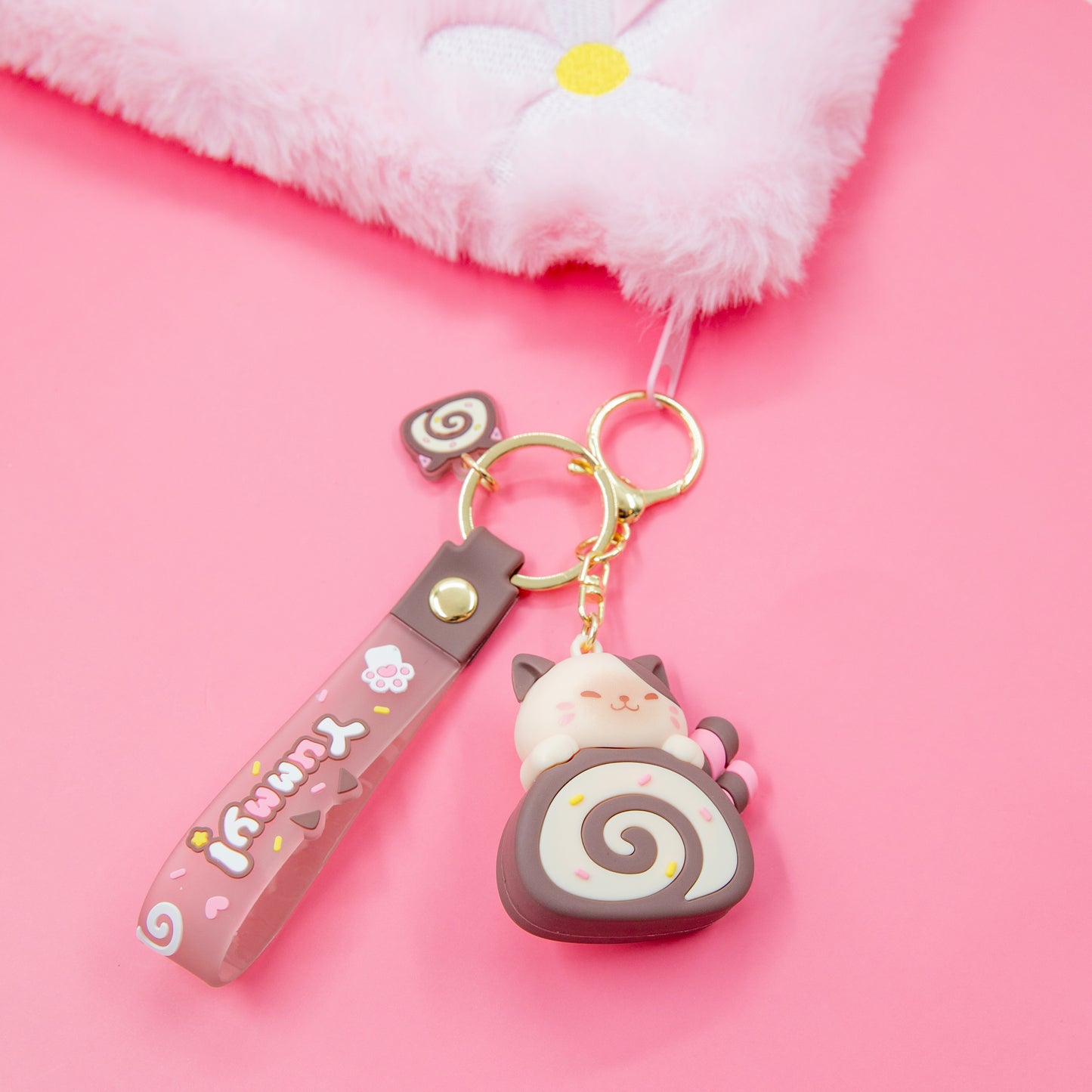 Cute Cat Cinnamon Roll Keychain (brown), Key Chain for Women, Key Chain for kids,  Gifts for girl keychain, kawaii keychain, cute keychain Australia