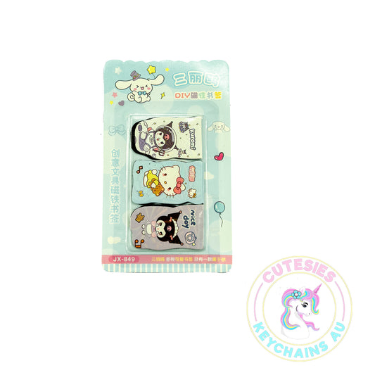 Cute Magnetic Bookmark - Sanrio bookmarks, kawaii magnetic bookmarks, cute page markers, Hello Kitty stationery, Sanrio gift ideas, kawaii study accessories, planner bookmarks