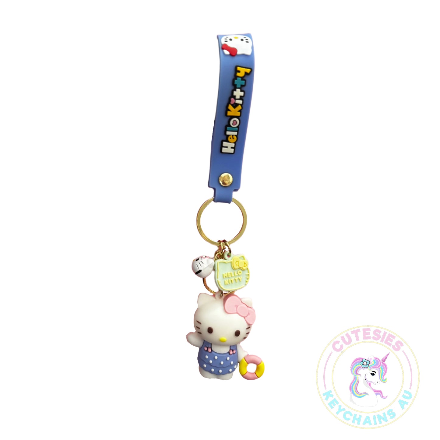 Cute Swimming Hello Kitty Keychain, Purple Keychain, keychain for girl, gift for girl, keychain for Bag