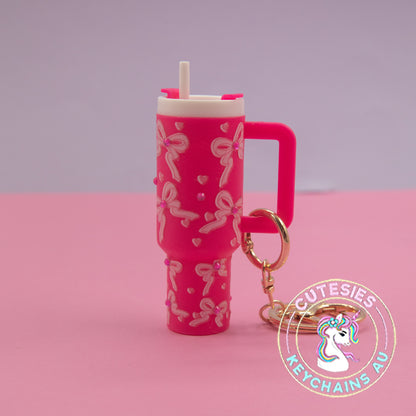 Mini tumbler Lip Balm Holder Keychain (Fuchsia Dreams) - Standard Edition