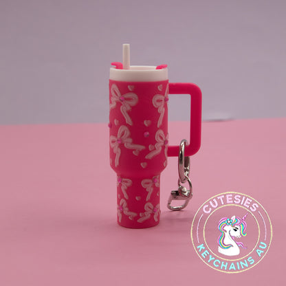 Mini tumbler Lip Balm Holder Keychain (Fuchsia Dreams) - Standard Edition