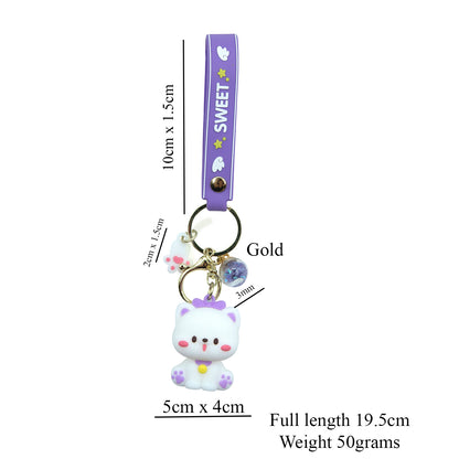 Cute Purple Cat Keychain,  3d Keyring, Keychain Pattern Svg, Key Chain for Women, Key Chain for Women, Key Chain for kids,