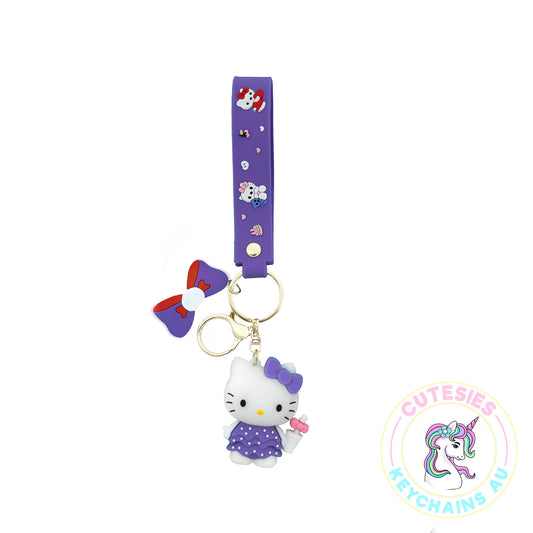 Cute Purple Cat  Keychain,  Keychain Pattern Svg, Key Chain for Women, Key Chain for Men,  Engraved Keychain, Gifts for Boyfriend, Nerdy Keychain,