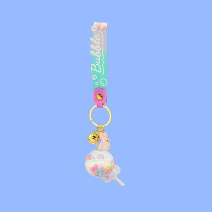 Cute Quicksand Lollipop Keychain (Clear) - 3d acrylic Keychain, Oil drip keychain, liquid keychain, Floating quicksand Keychain