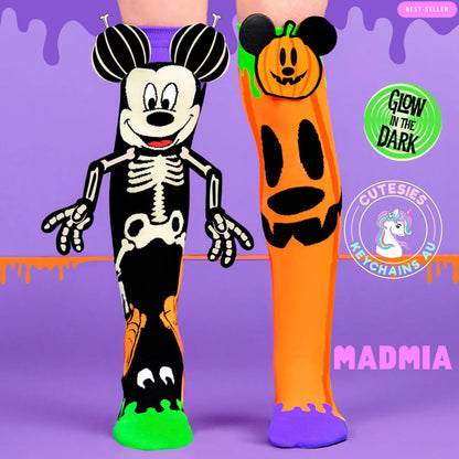 Mickey Mouse Socks - Glow in the dark - Toddler and Adult - Disney Socks, Mickey Mouse, Mickey mouse glow in the dark socks, halloween socks