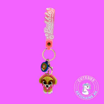 Cute pink Girl Dog Keychain - Paw Patrol Girl - Paw Patrol Girl Keychain, Pink Paw Patrol Accessory,