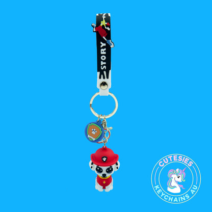 Cute Red Boy Dog Keychain - Paw Patrol Boy - Paw Patrol Boy Keychain, Red Paw Patrol Accessory, Paw Patrol Fan Gift, Durable Paw Patrol Keychain,