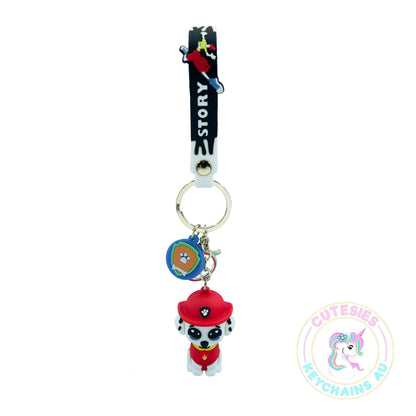 Cute Red Boy Dog Keychain - Paw Patrol Boy - Paw Patrol Boy Keychain, Red Paw Patrol Accessory, Paw Patrol Fan Gift, Durable Paw Patrol Keychain,