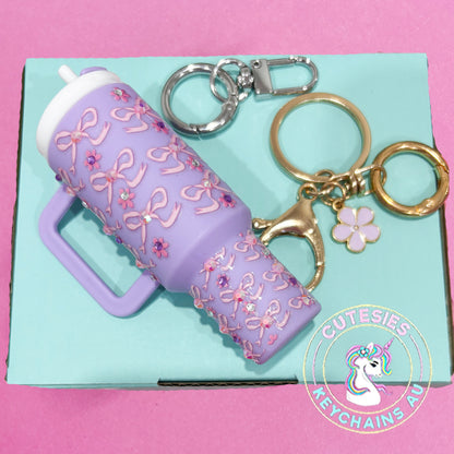 Mini tumbler Lip Balm Holder Keychain (Royal Purple) - Deluxe Edition