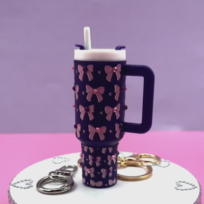 Mini tumbler Lip Balm Holder Keychain (Purple Shadow) - Deluxe Edition