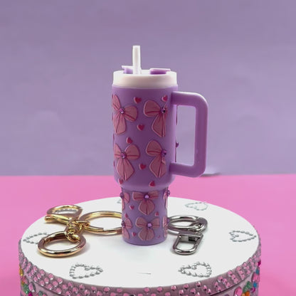 Mini tumbler Lip Balm Holder Keychain (Purple Love) - Standard Edition