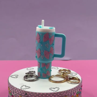 Mini tumbler Lip Balm Holder Keychain (ocean blue) - Standard Edition