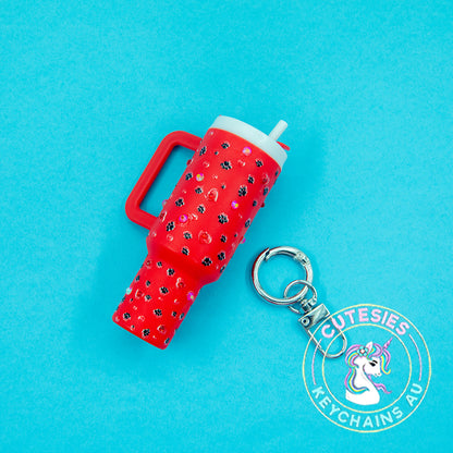 Mini tumbler Lip Balm Holder Keychain (Paw print and Heart) - Standard Edition