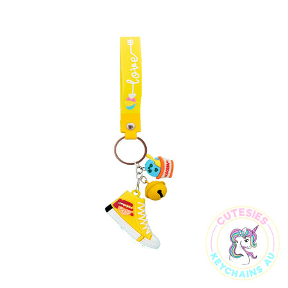 Cute Yellow Citrus Shoe keyring,  Floral Keychain, Keychain Pattern Svg, Key Chain for Women, Key Chain for Women, Key Chain for kids,