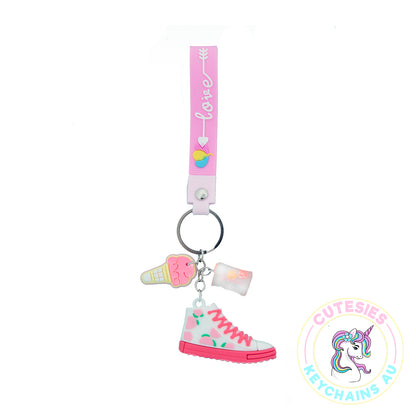 Cute Peach Shoe Keychain,  3d Keyring, Floral Keychain, Keychain Pattern Svg, Key Chain for Women,